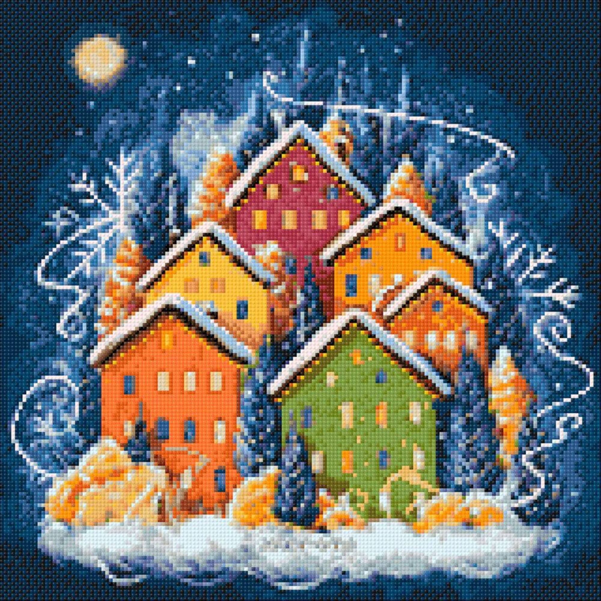Crafting Spark Winter Houses Diamond Painting Kit